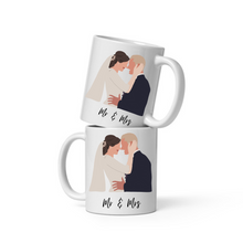 Load image into Gallery viewer, Personalised mug, faceless illustration for wedding image