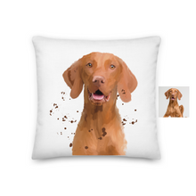 Load image into Gallery viewer, Personalised cushion with pet image splatter paint