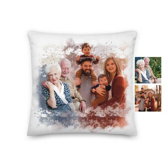 Personalised cushion with photo merge