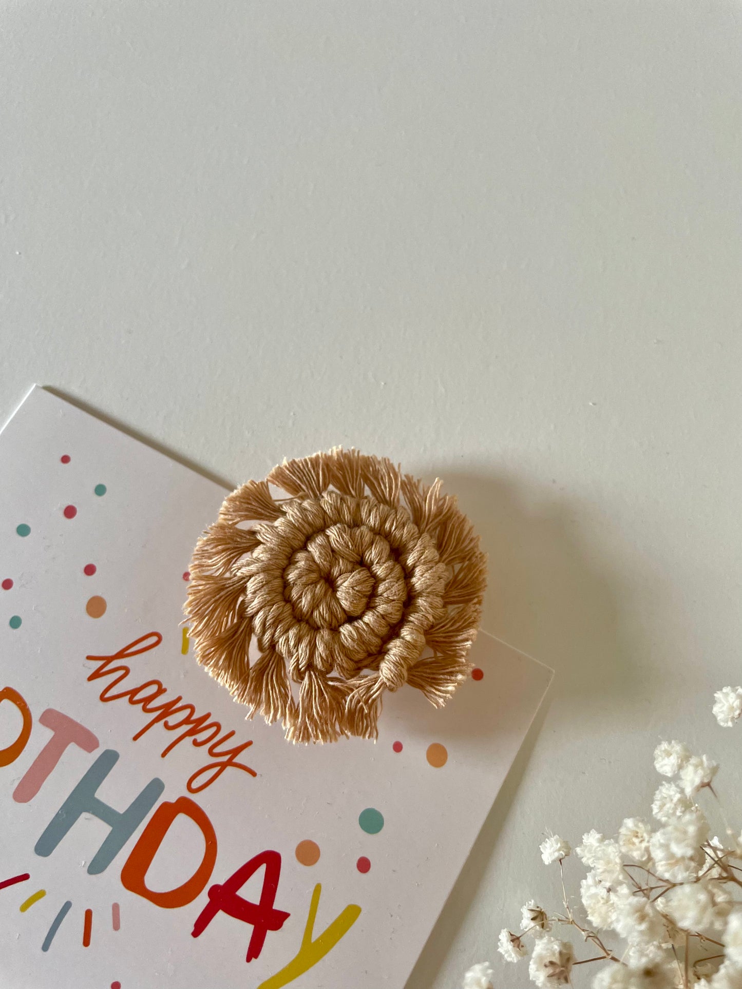 Handmade Spiral Macrame Fridge Magnet