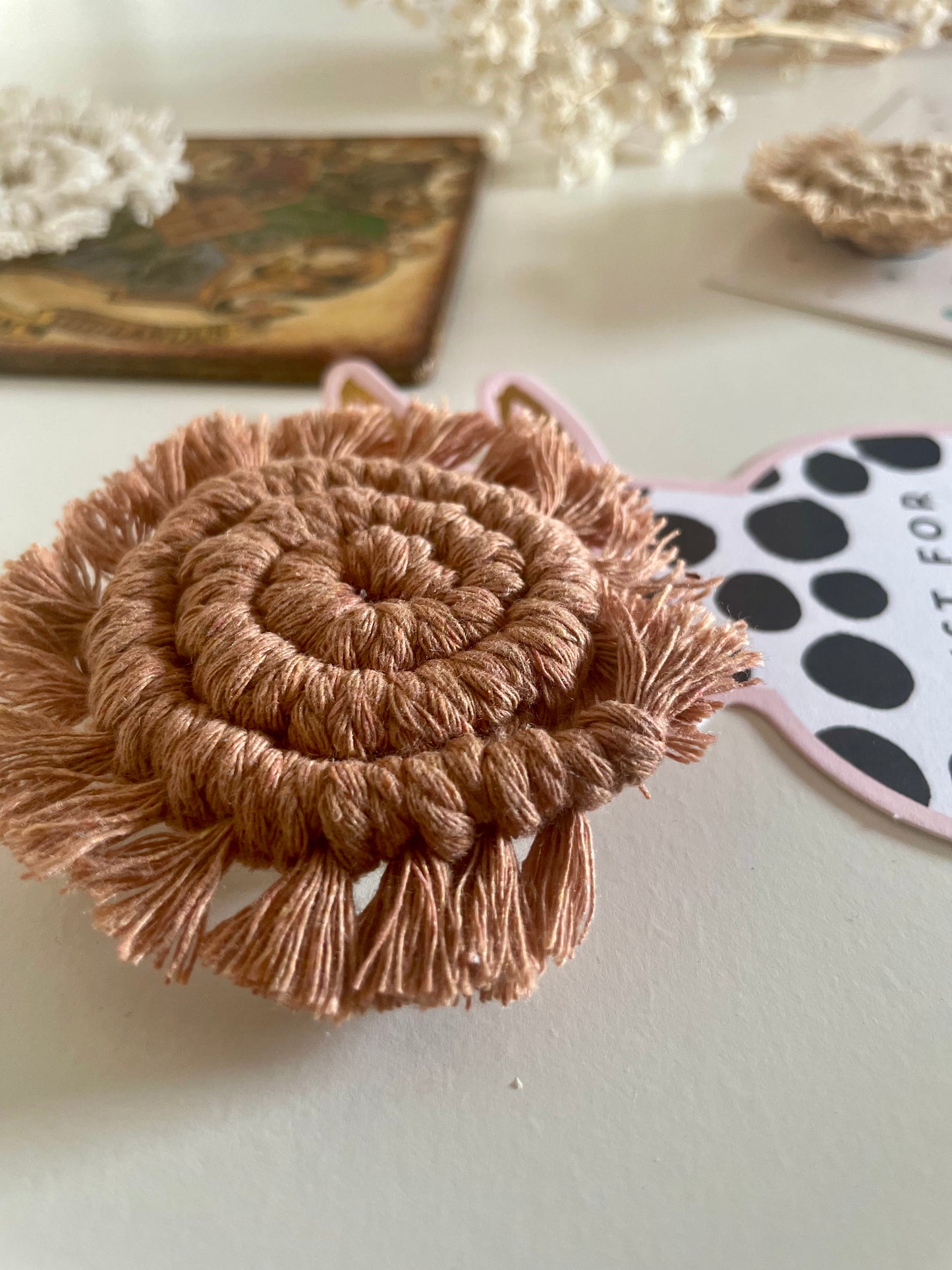Handmade Spiral Macrame Fridge Magnet