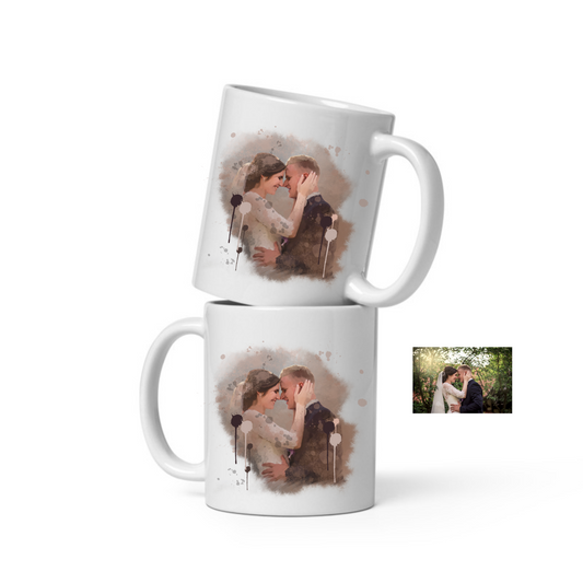 Set of 2 personalised mugs for wedding and anniversary gifts