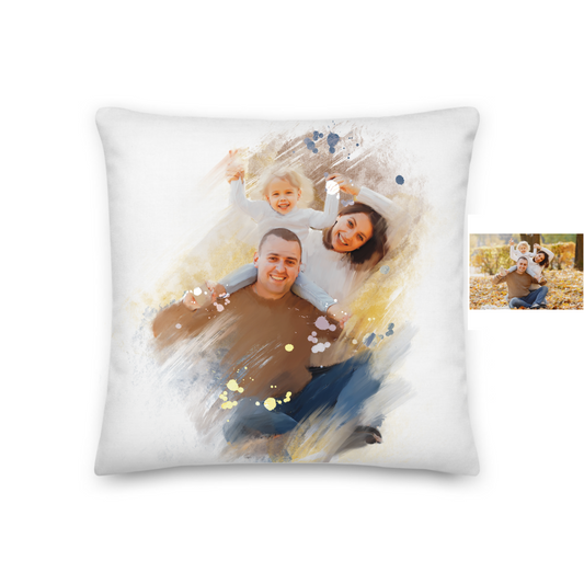 Personalised abstract family cushion