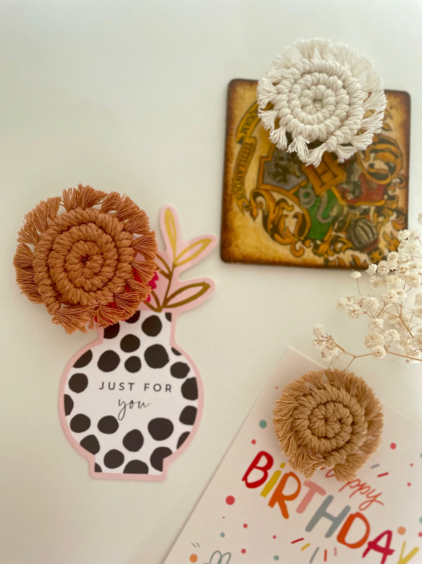 Handmade Spiral Macrame Fridge Magnet