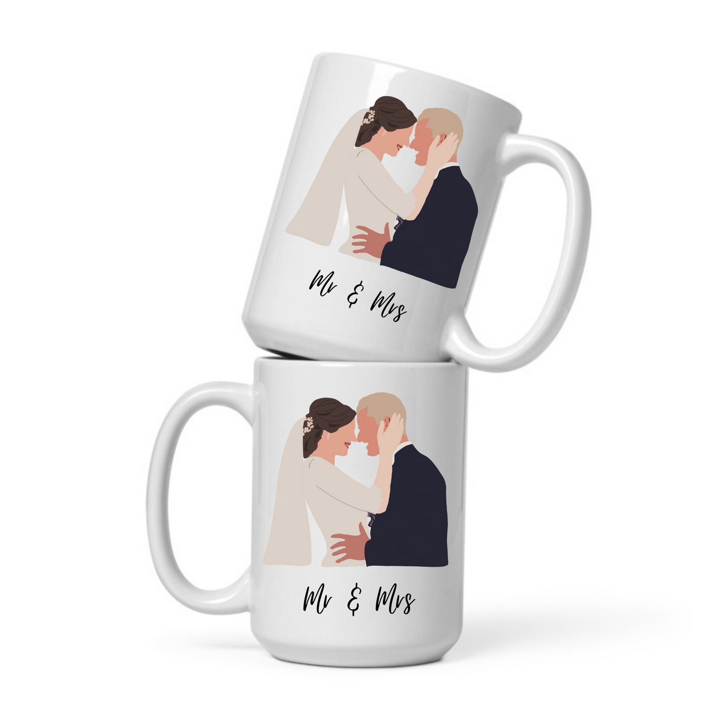 Personalised mug, faceless illustration for wedding image