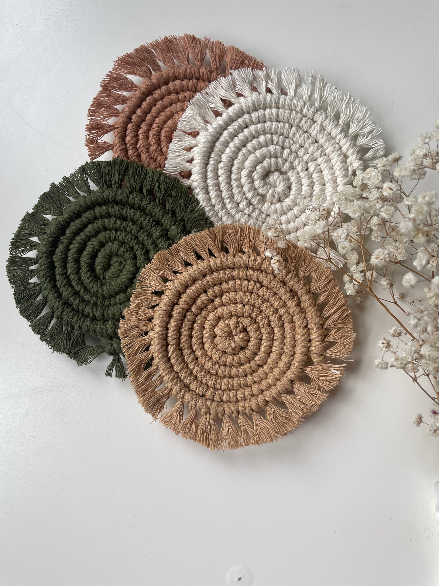 Macrame round coaster