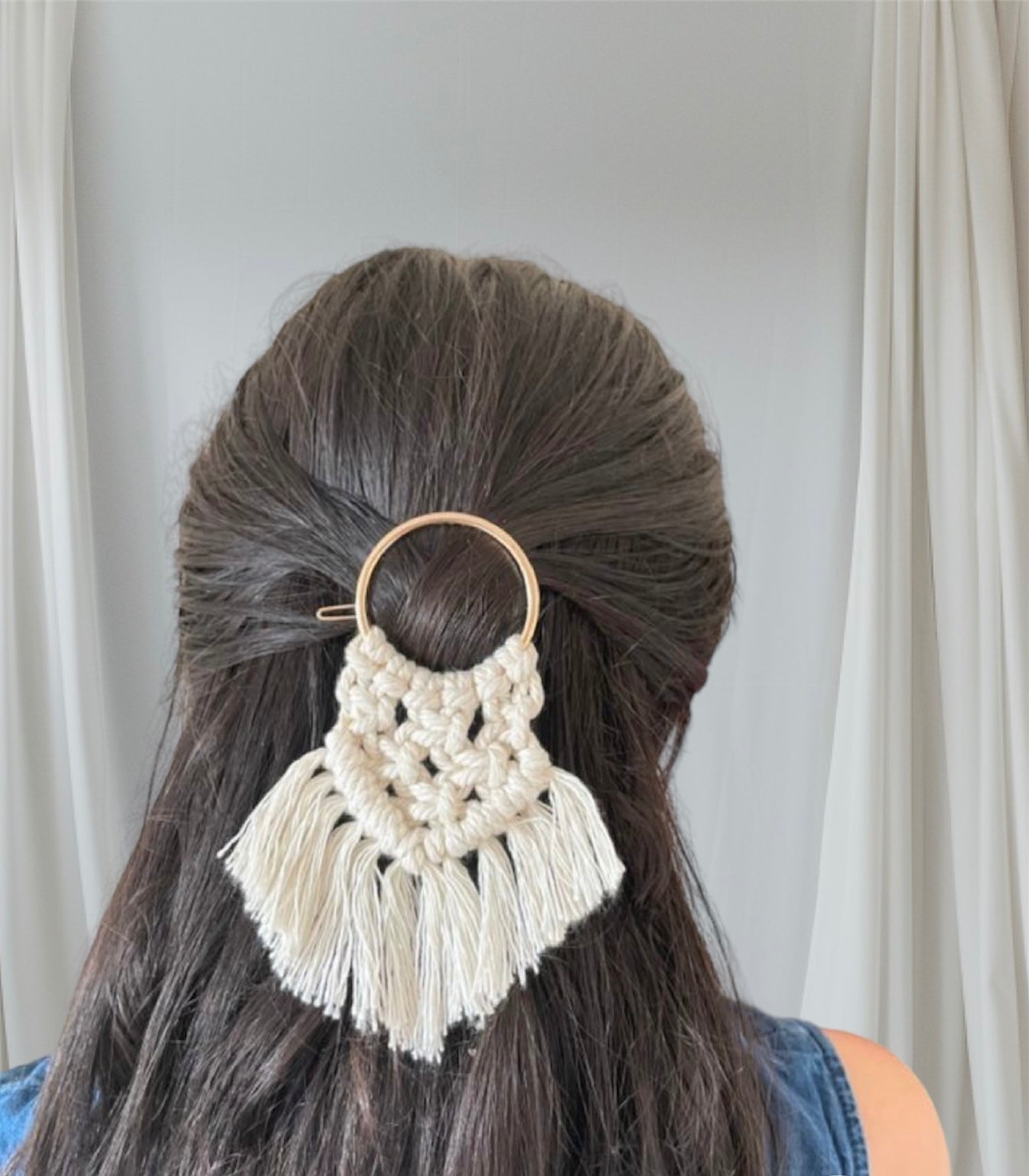 Macrame hair clip