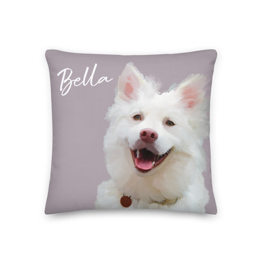 Personalised cushion with pet illustration