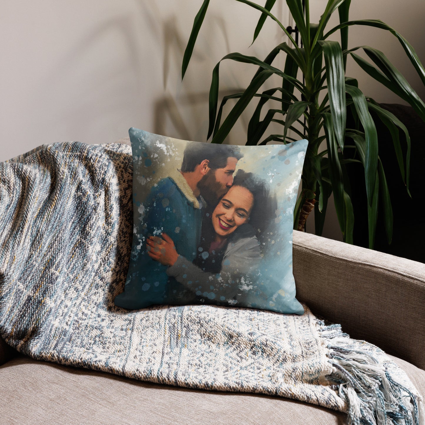 Personalised cushion for couples