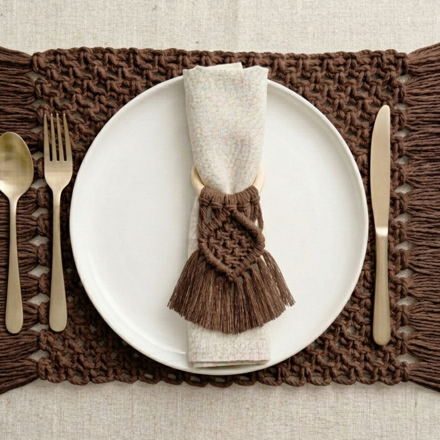 Handmade Macramé Napkin Ring – Boho Table Décor