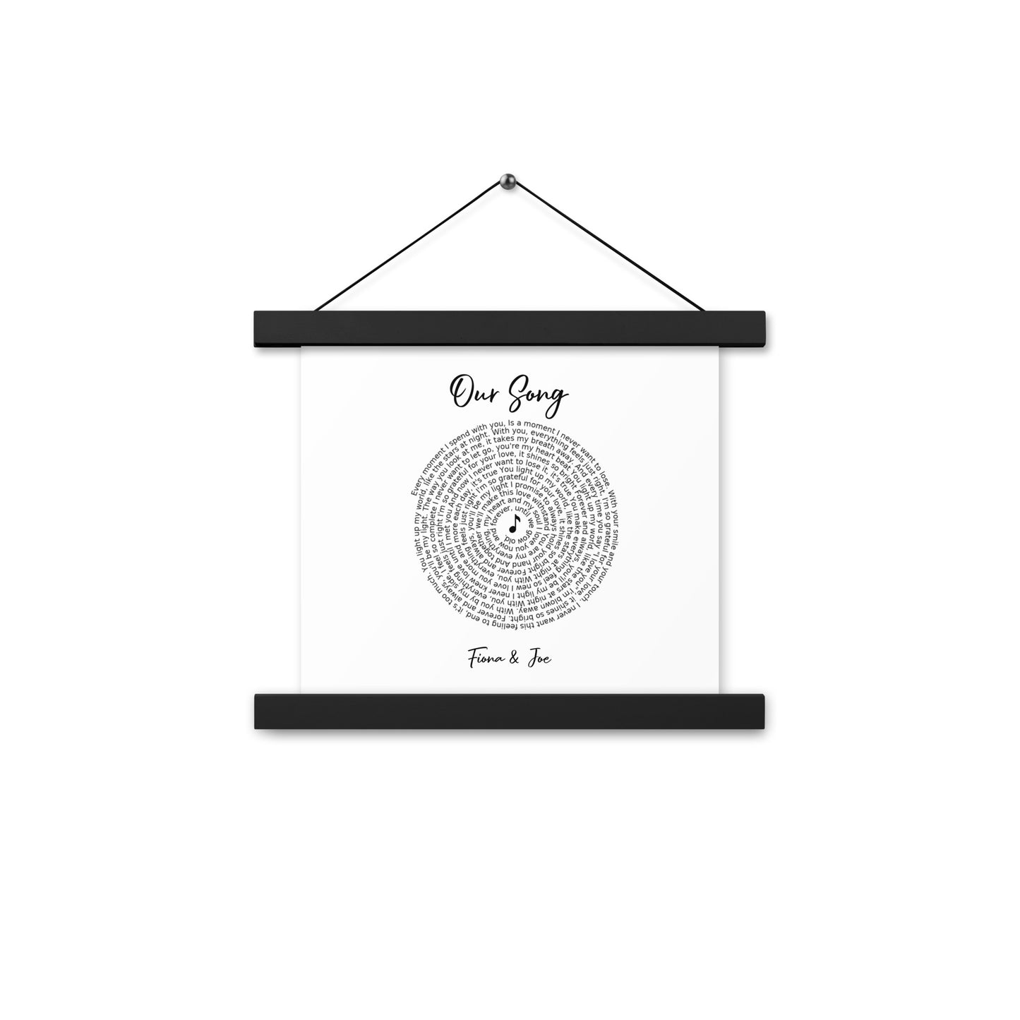 Personalised favourite song framed poster