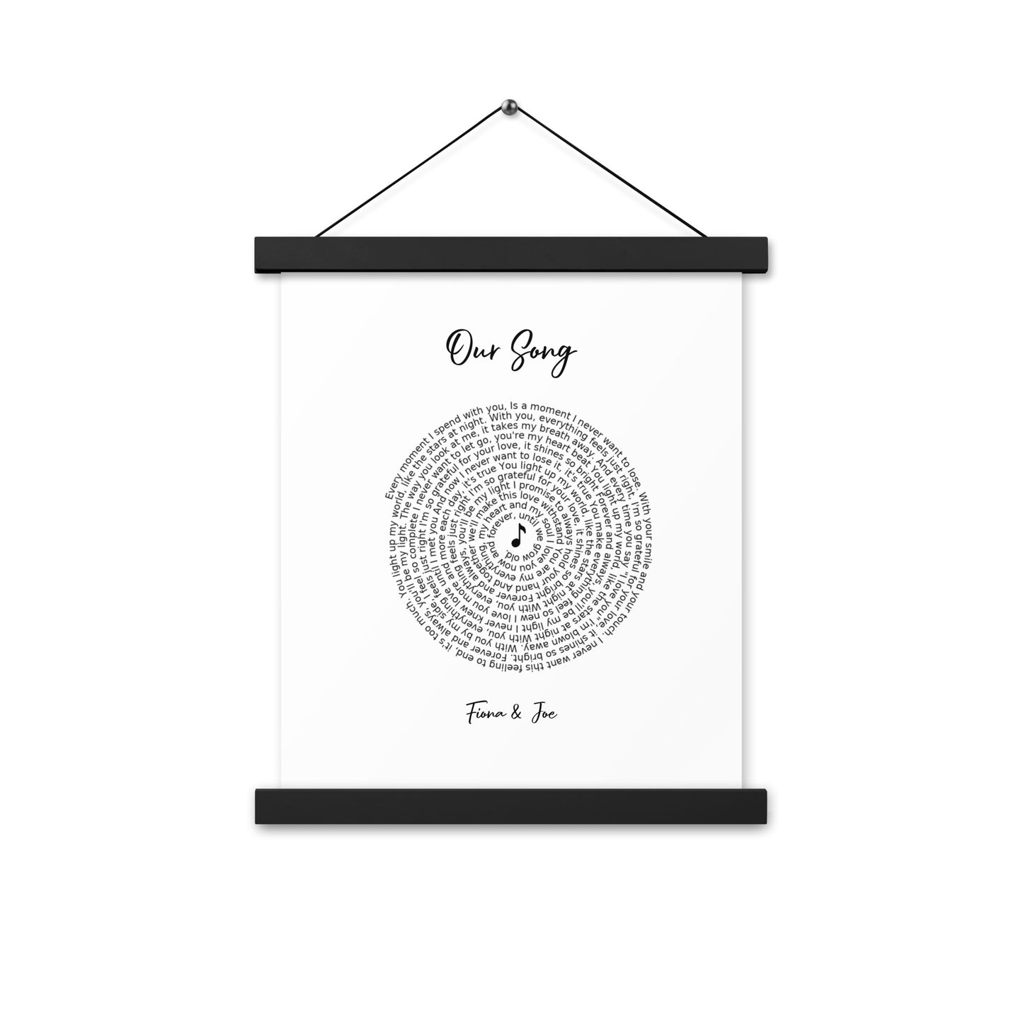 Personalised favourite song framed poster