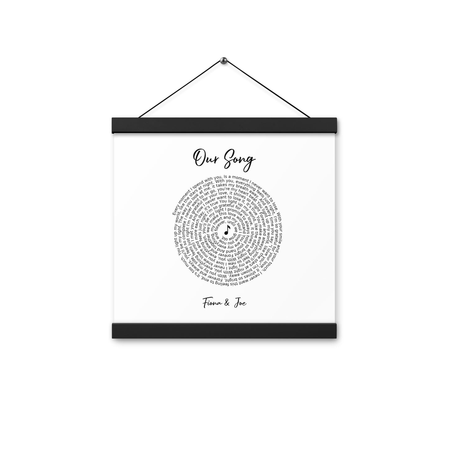 Personalised favourite song framed poster