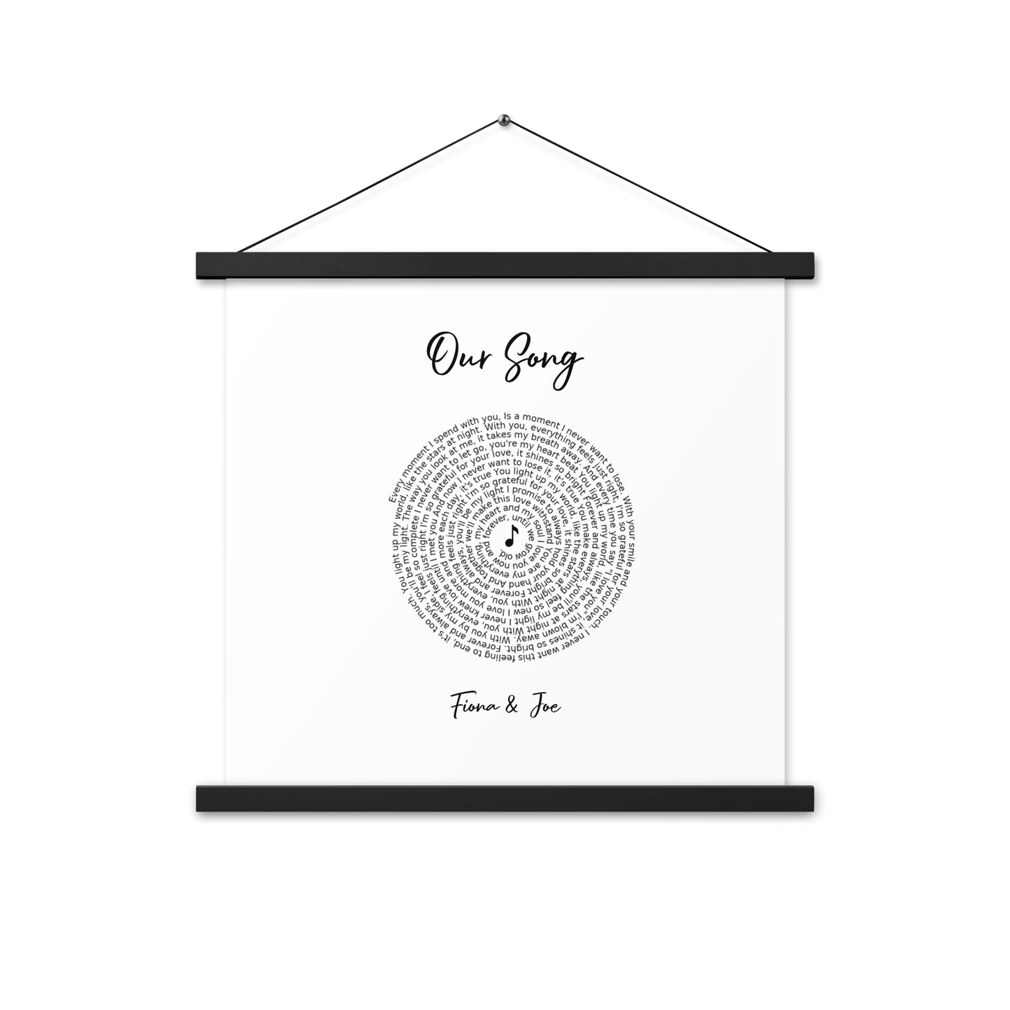 Personalised favourite song framed poster