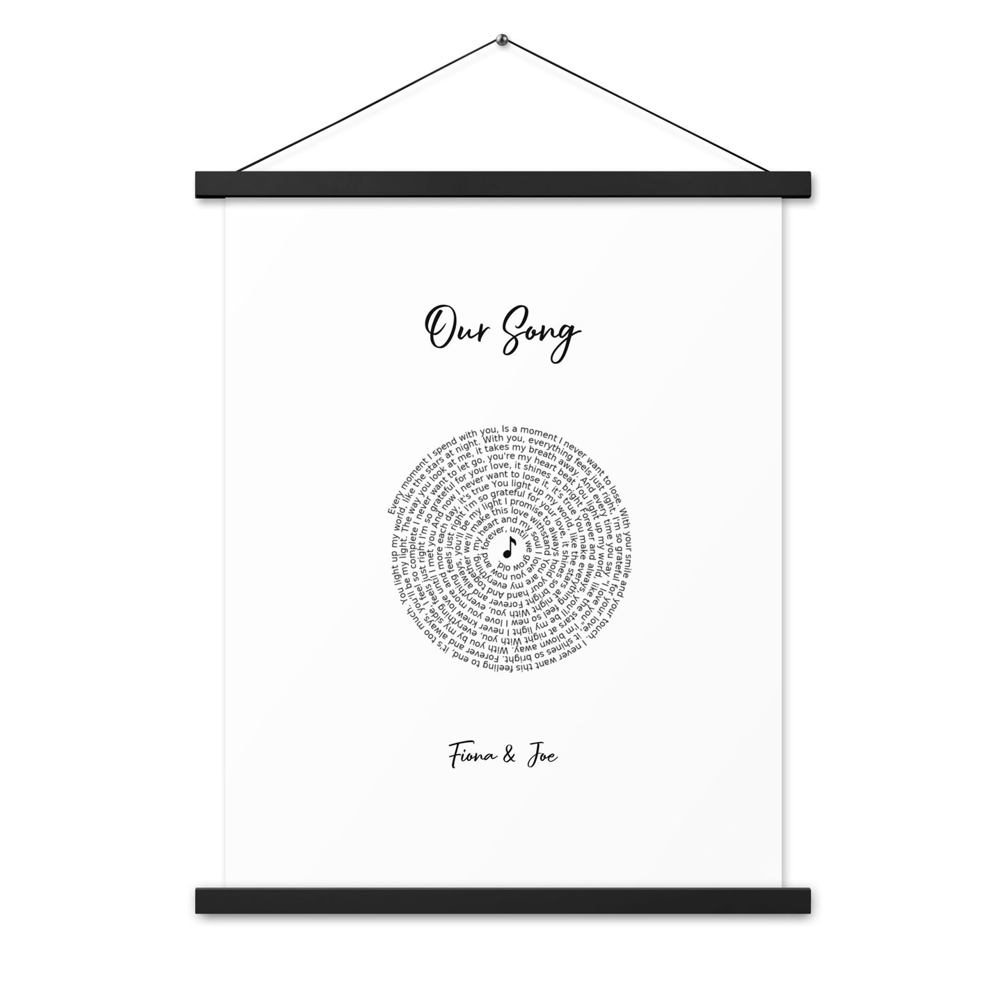 Personalised favourite song framed poster