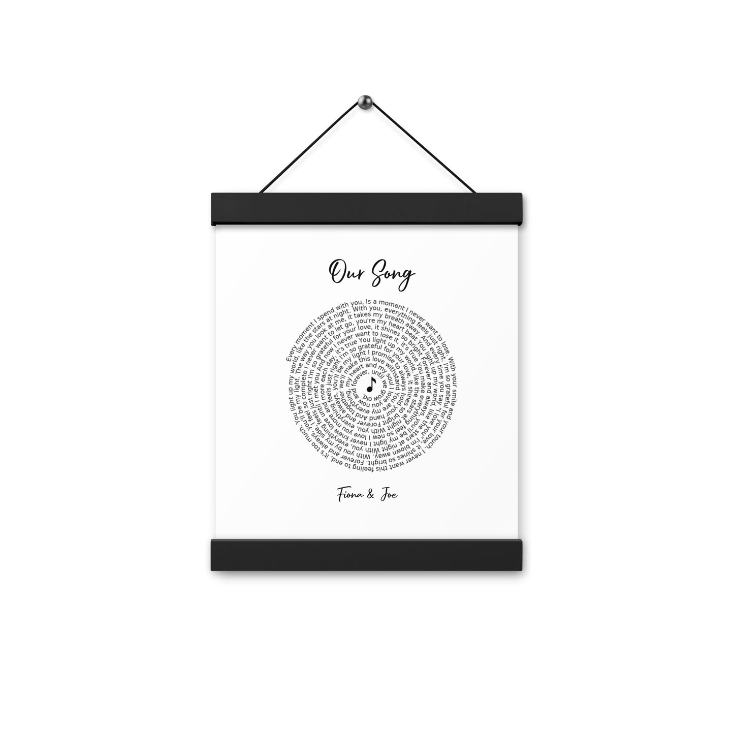 Personalised favourite song framed poster