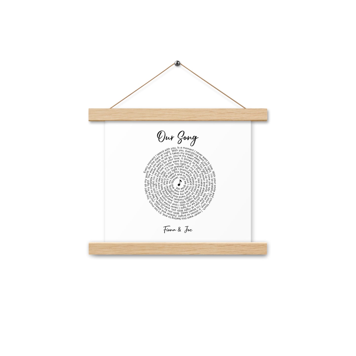 Personalised favourite song framed poster
