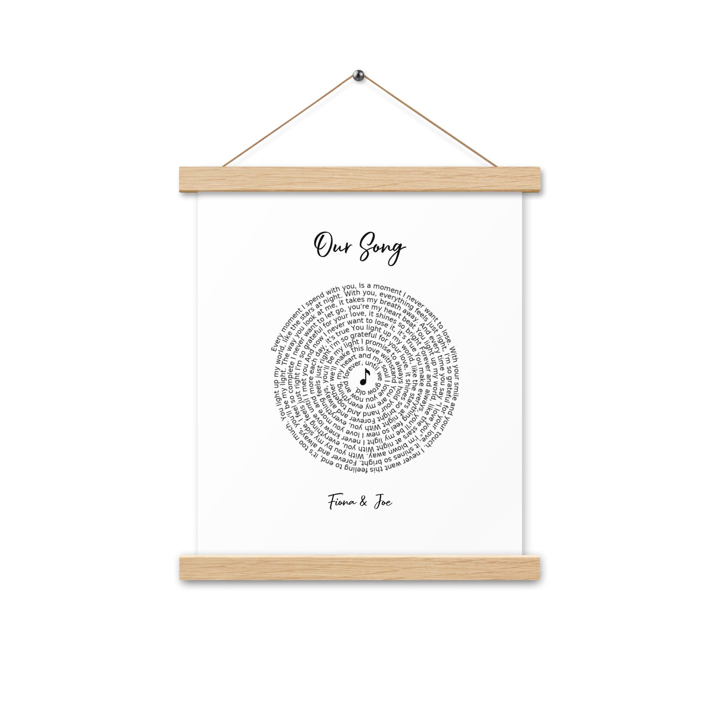 Personalised favourite song framed poster