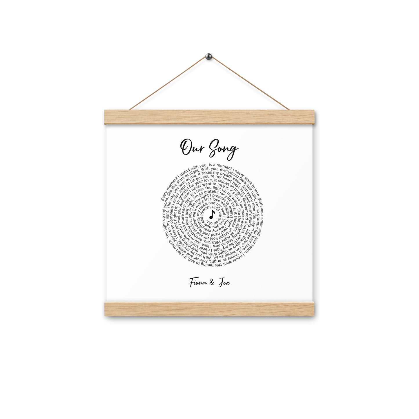 Personalised favourite song framed poster