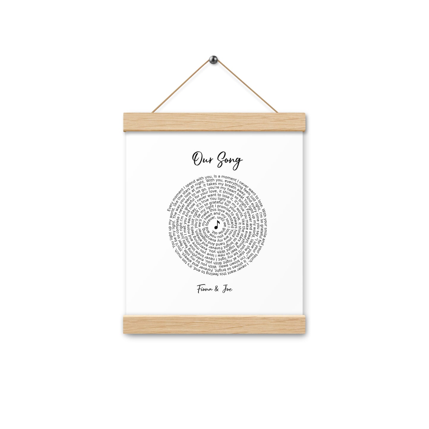 Personalised favourite song framed poster