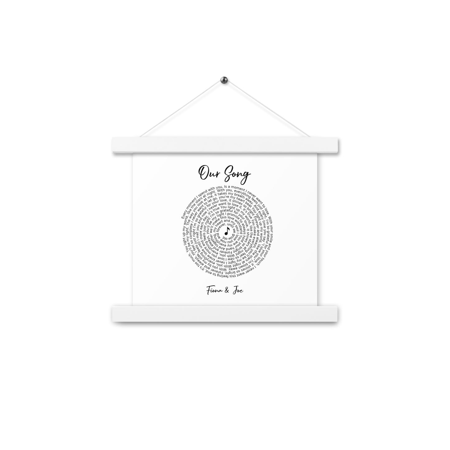 Personalised favourite song framed poster