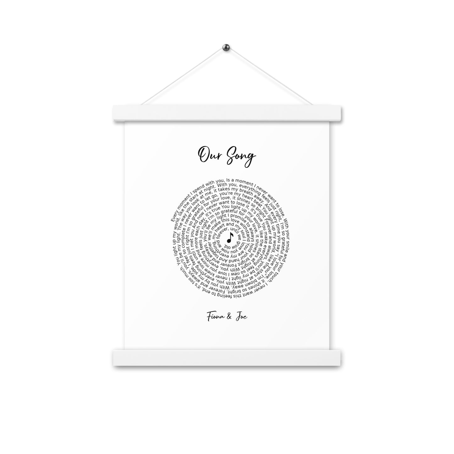 Personalised favourite song framed poster