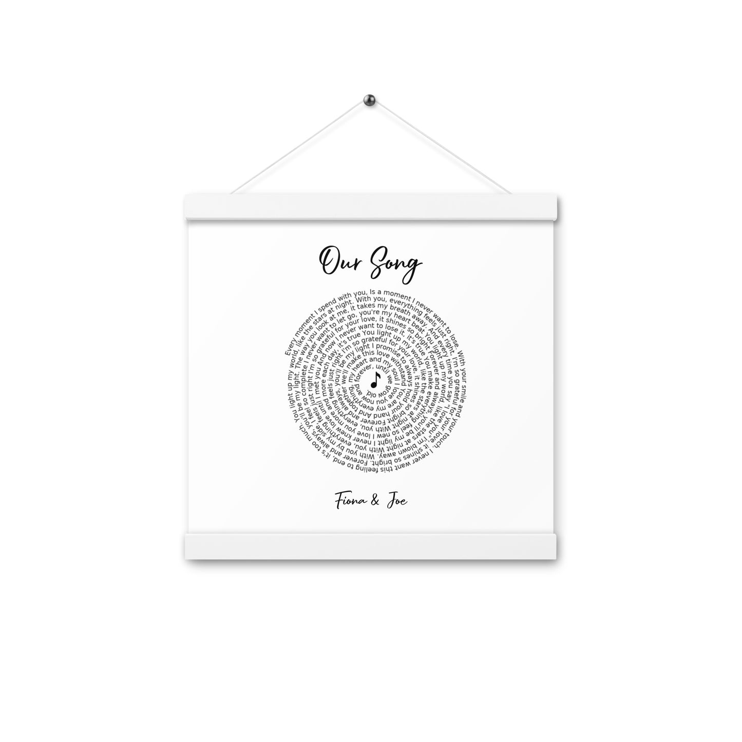 Personalised favourite song framed poster