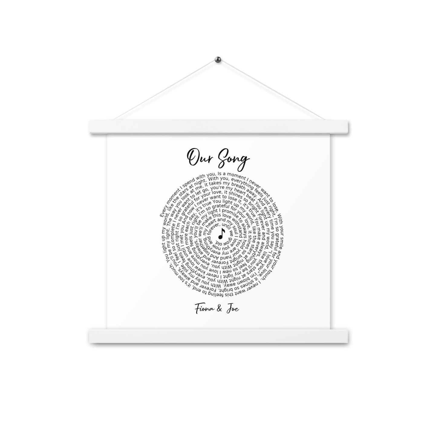Personalised favourite song framed poster