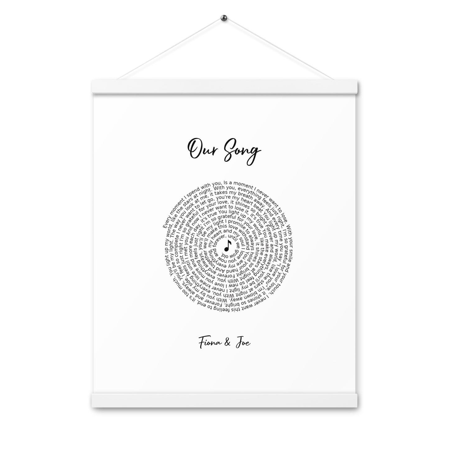 Personalised favourite song framed poster