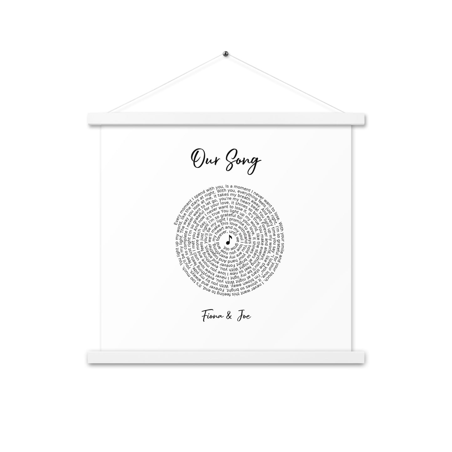 Personalised favourite song framed poster