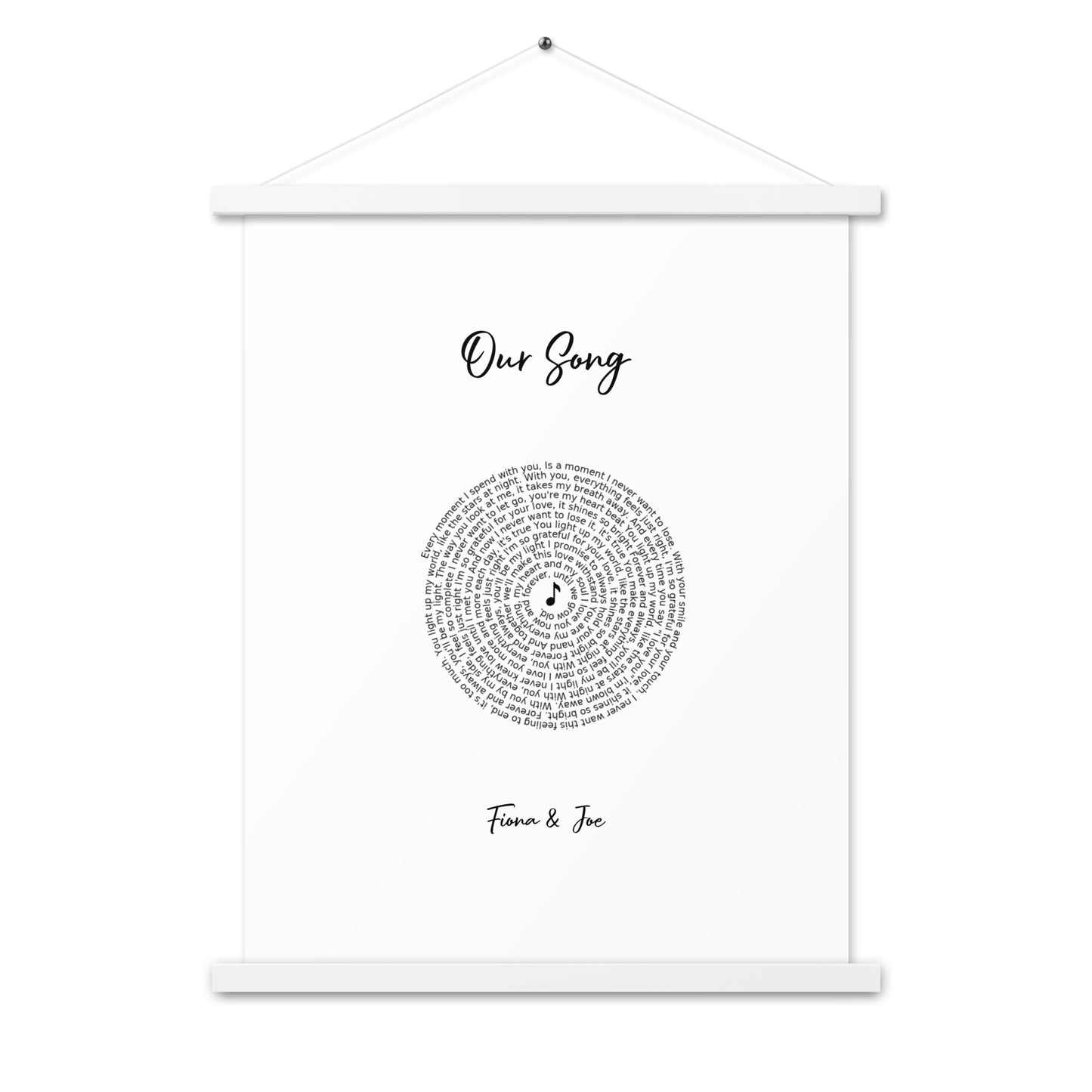 Personalised favourite song framed poster
