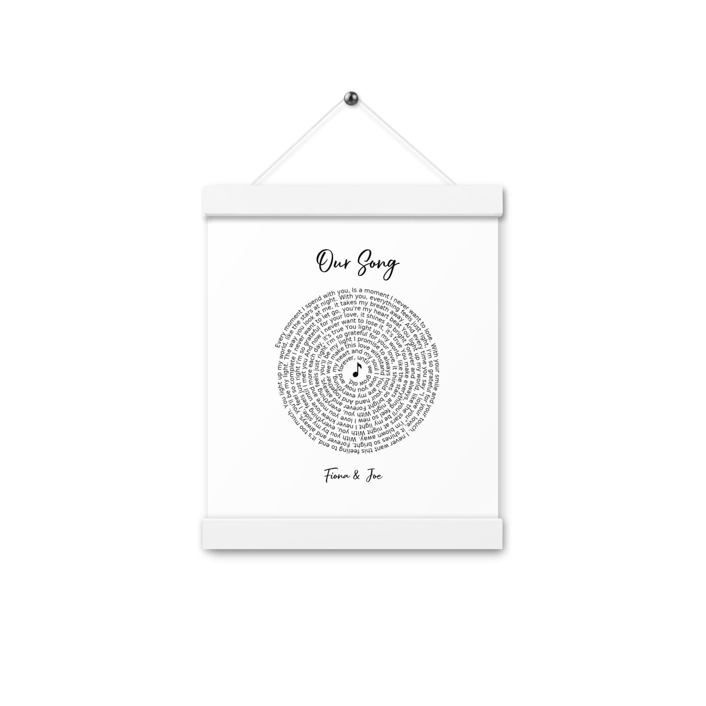 Personalised favourite song framed poster