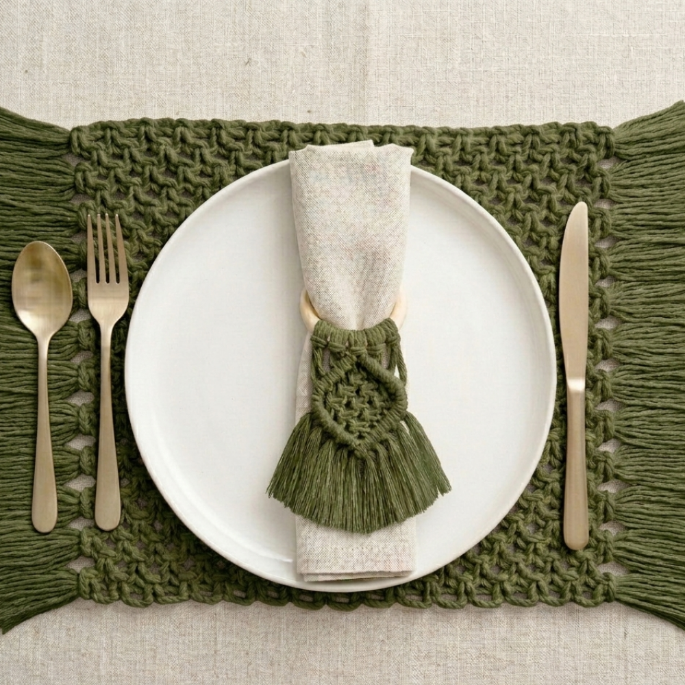 Handmade Macramé Napkin Ring – Boho Table Décor