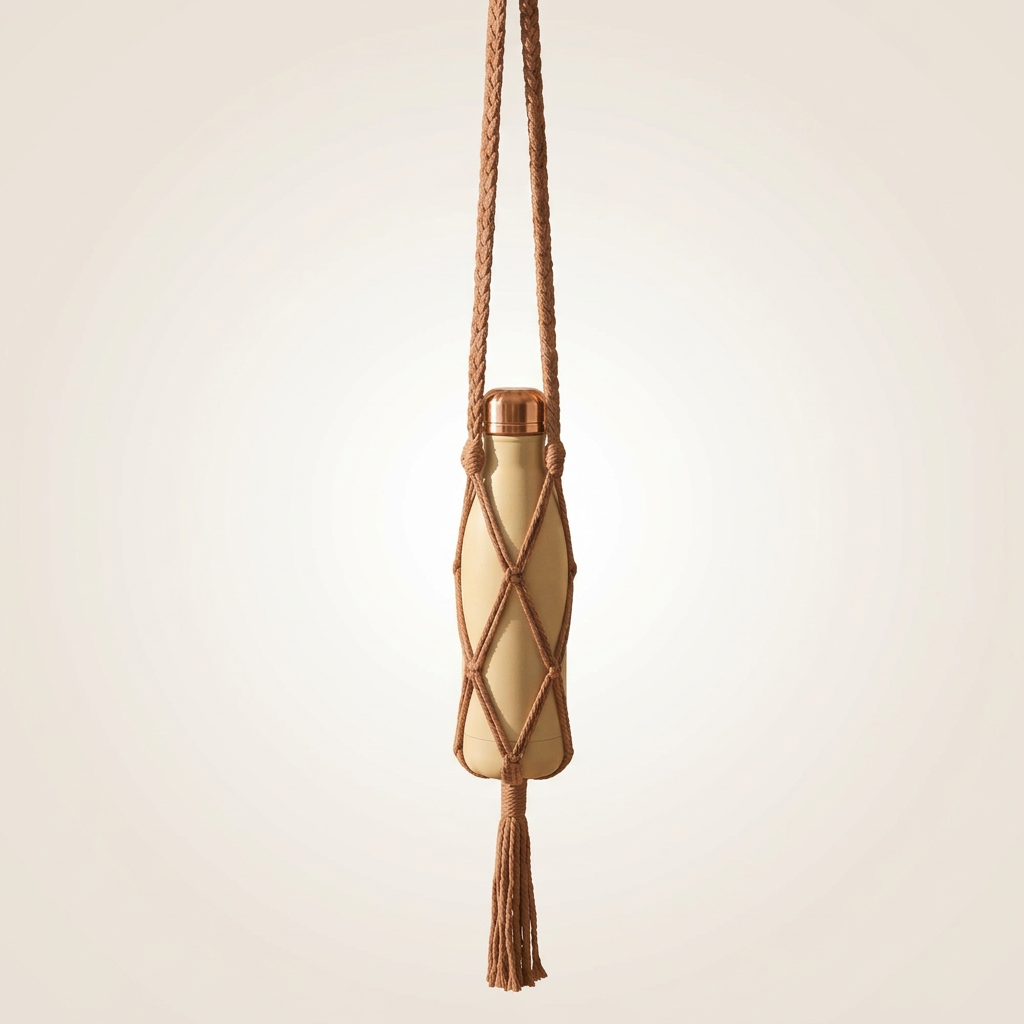 Macrame bottle carrier bag