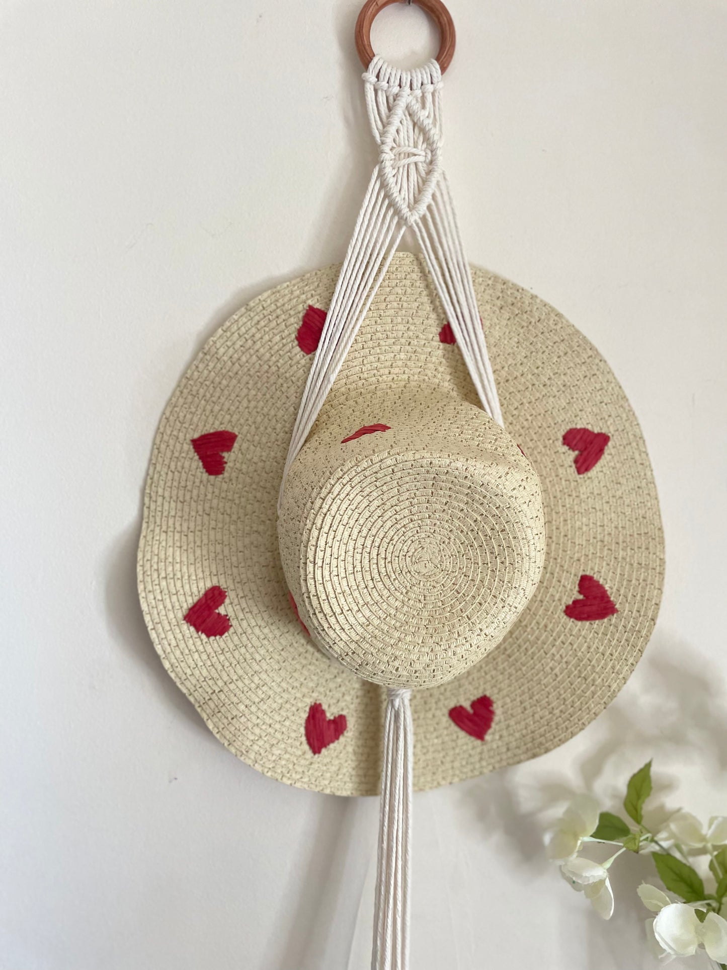 Macrame Summer Hats Wall Hanging Organiser