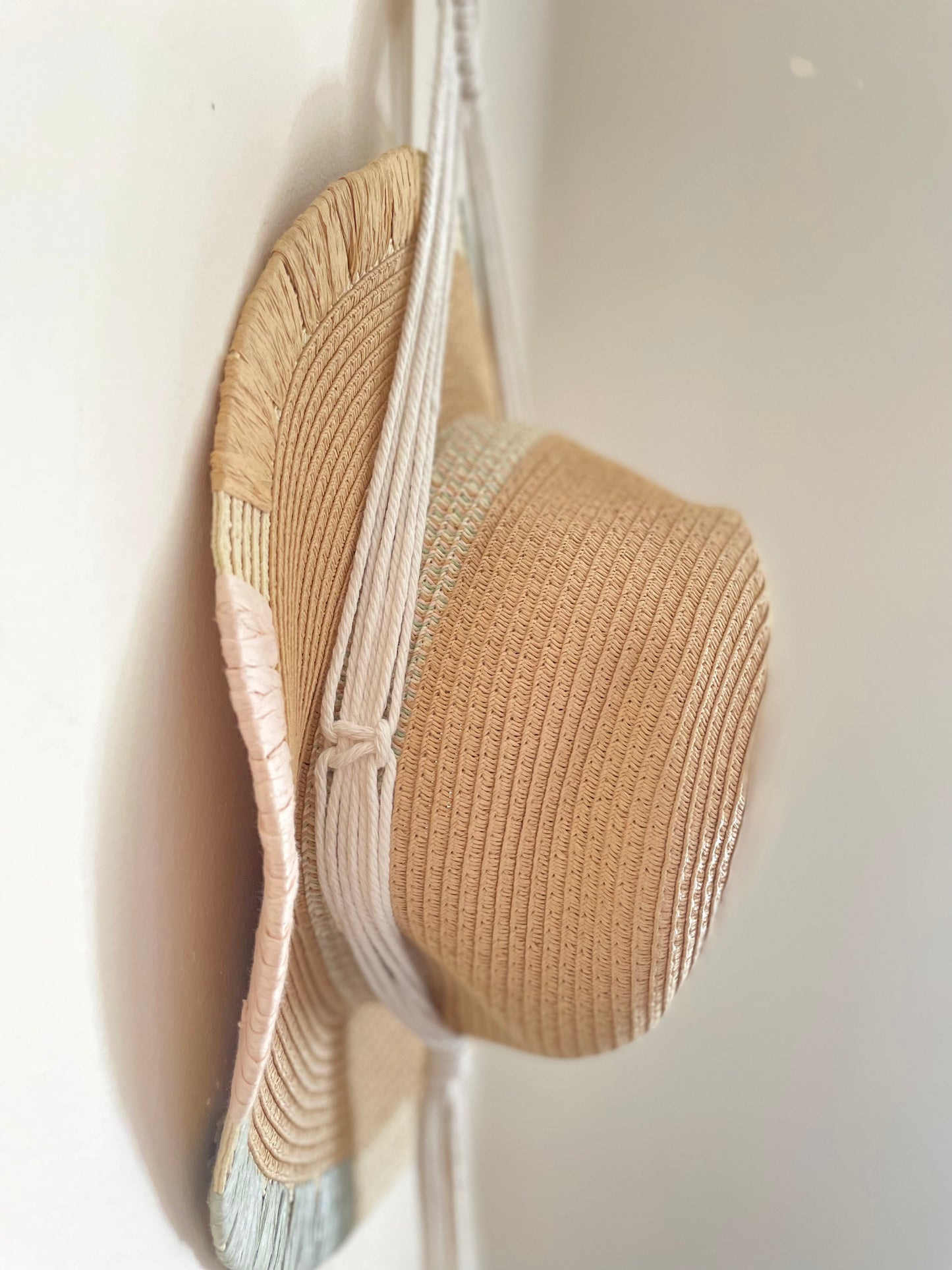 Macrame Summer Hats Wall Hanging Organiser