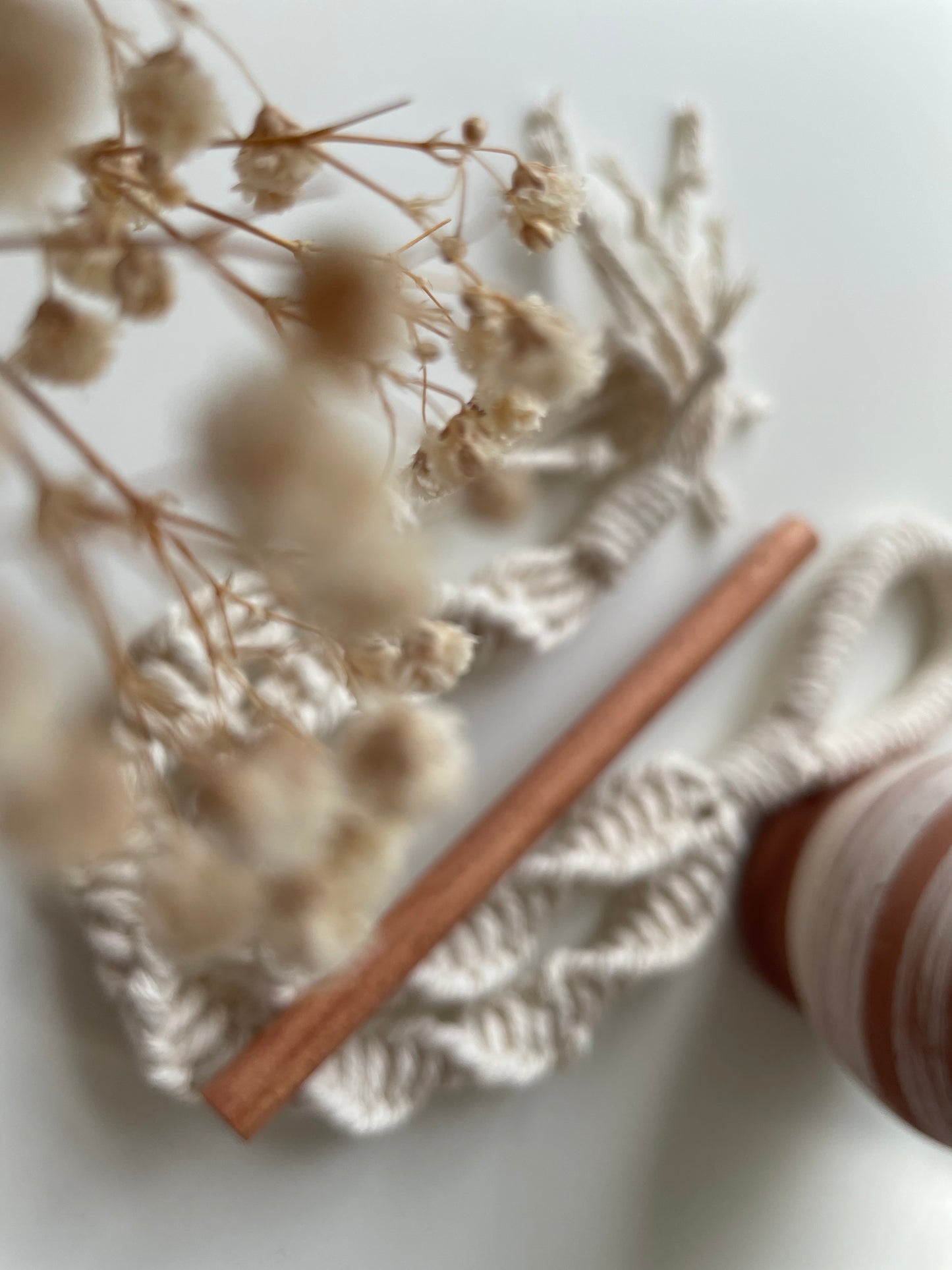 Macrame toilet roll hanger