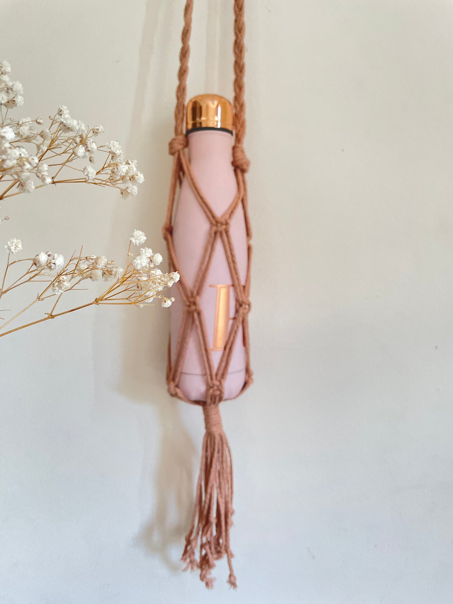 Macrame bottle carrier bag