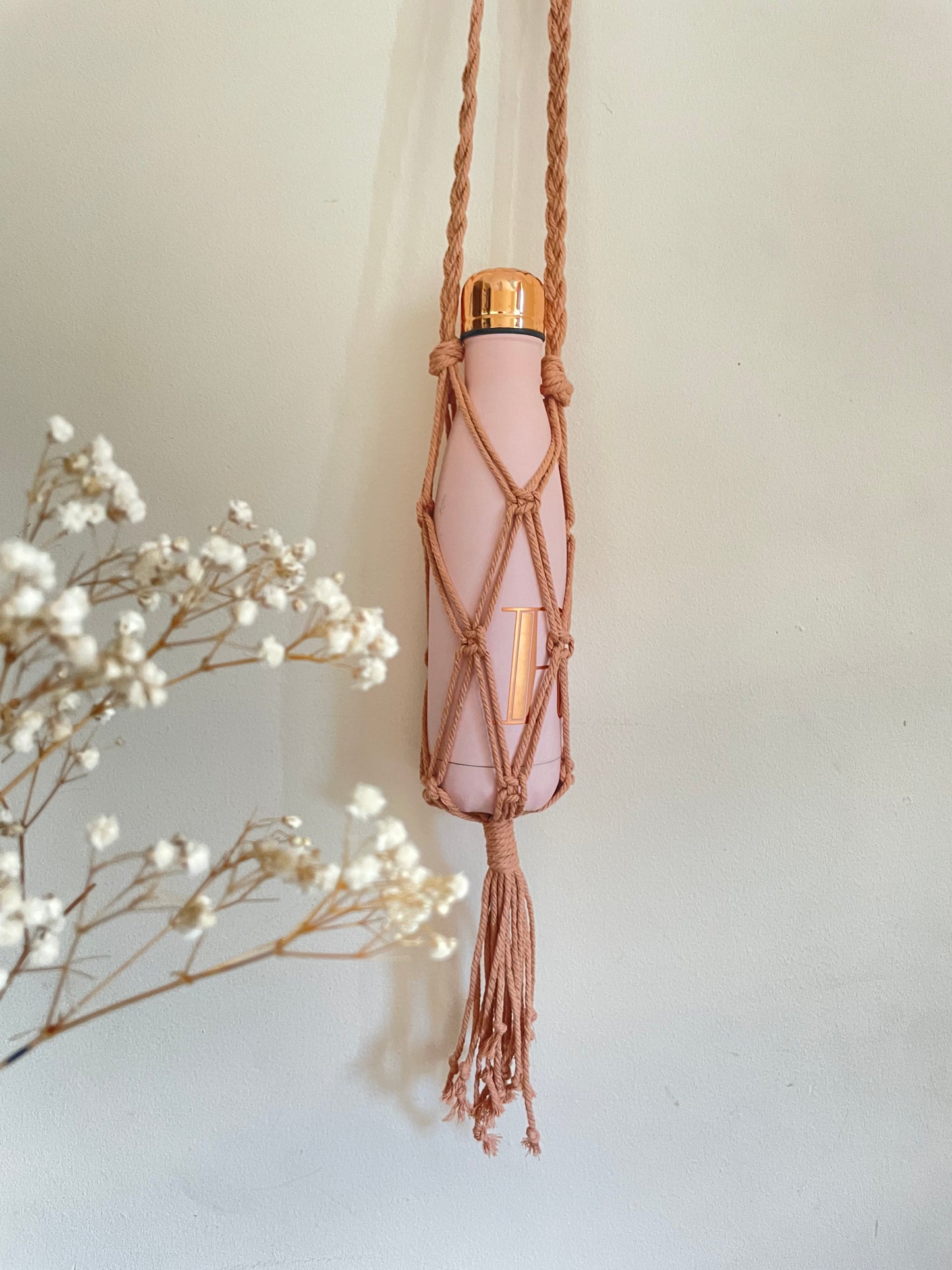 Macrame bottle carrier bag