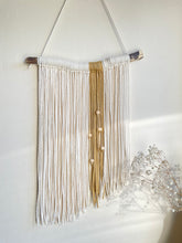 Load image into Gallery viewer, Macrame wall tapestry on a real wooden branch. Handmade and available in different sizes and colours. Boho, Nordic style home decor and wall art
